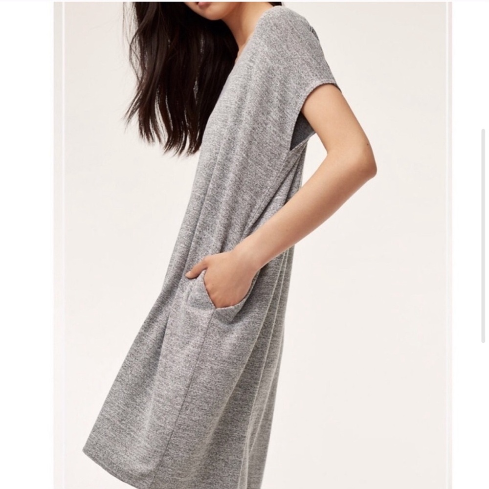Wilfred Free Scoop Neck Flowy T-shirt Dress - Marcoux Jersey Knit Aritzia